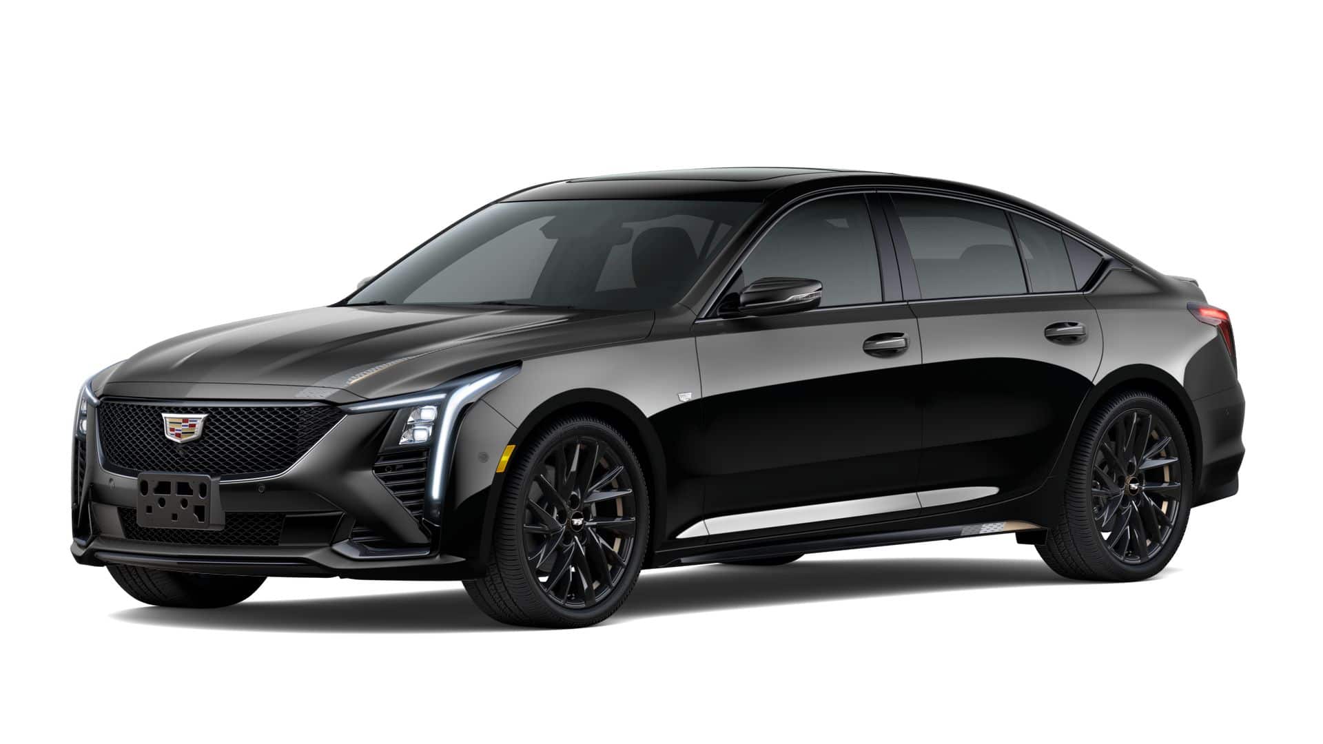 2026 Cadillac CT5 Sport in Black Raven — front three-quarter view